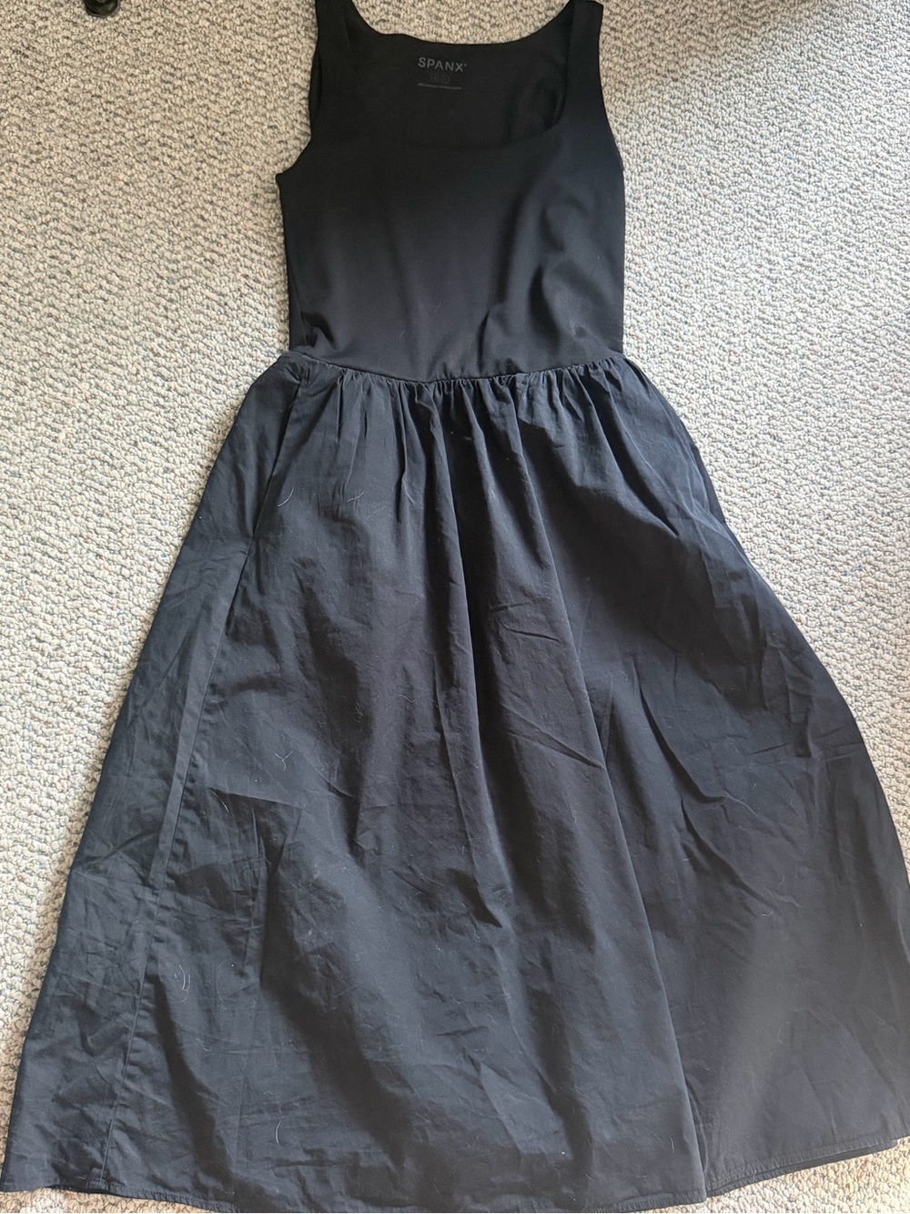 Spanx Black Midi Dress with Pockets